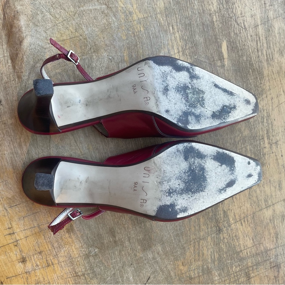 Unisa Burgundy Slingback Heels - Picture 3 of 3